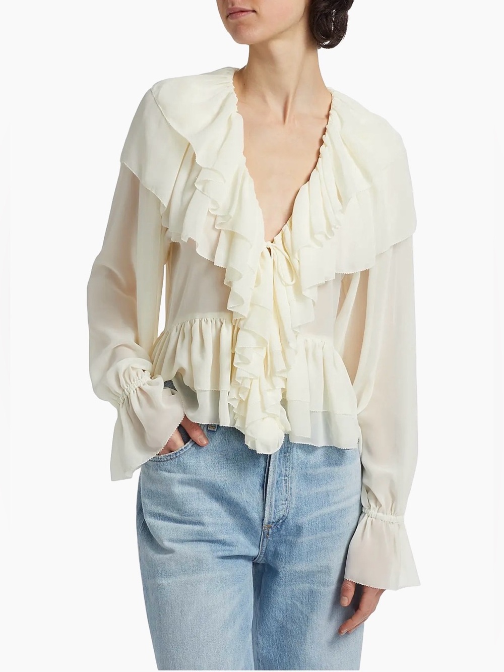 Ronny Kobo Soraya Ruffle Blouse